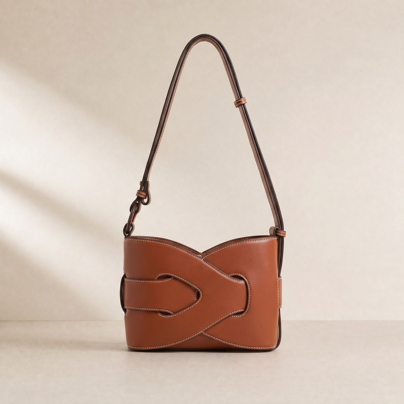 Aria Woven Geometric Shoulder Bag