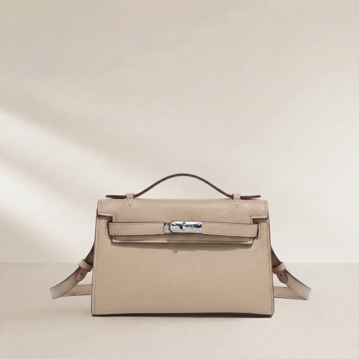 Thea Textured Vegan Leather Kelly Shoulder Bag