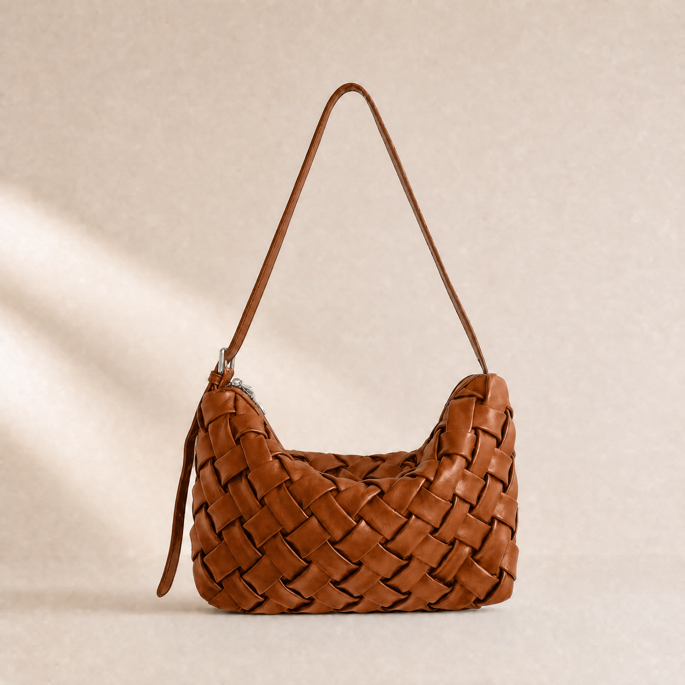 Handmade PU Braided Woven Shoulder Bag