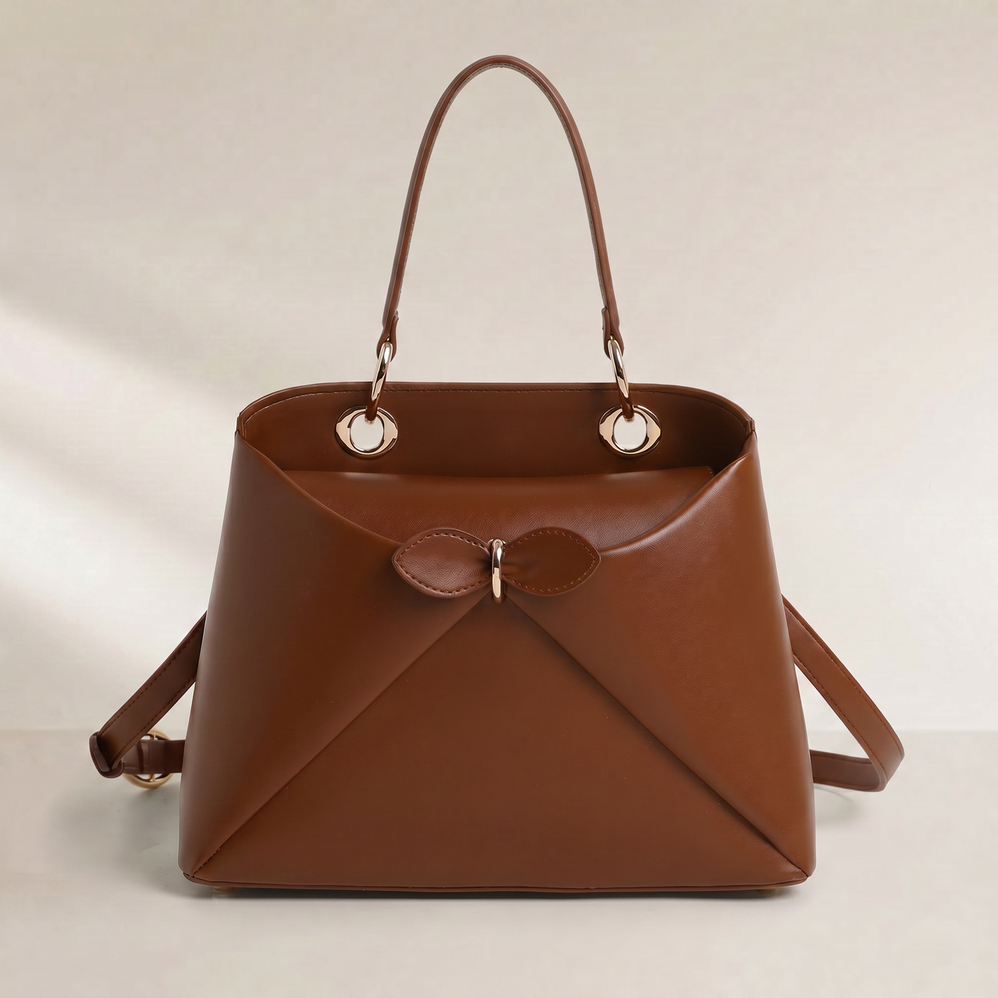 Mila Fold Front Vegan Leather Shoulder Bag