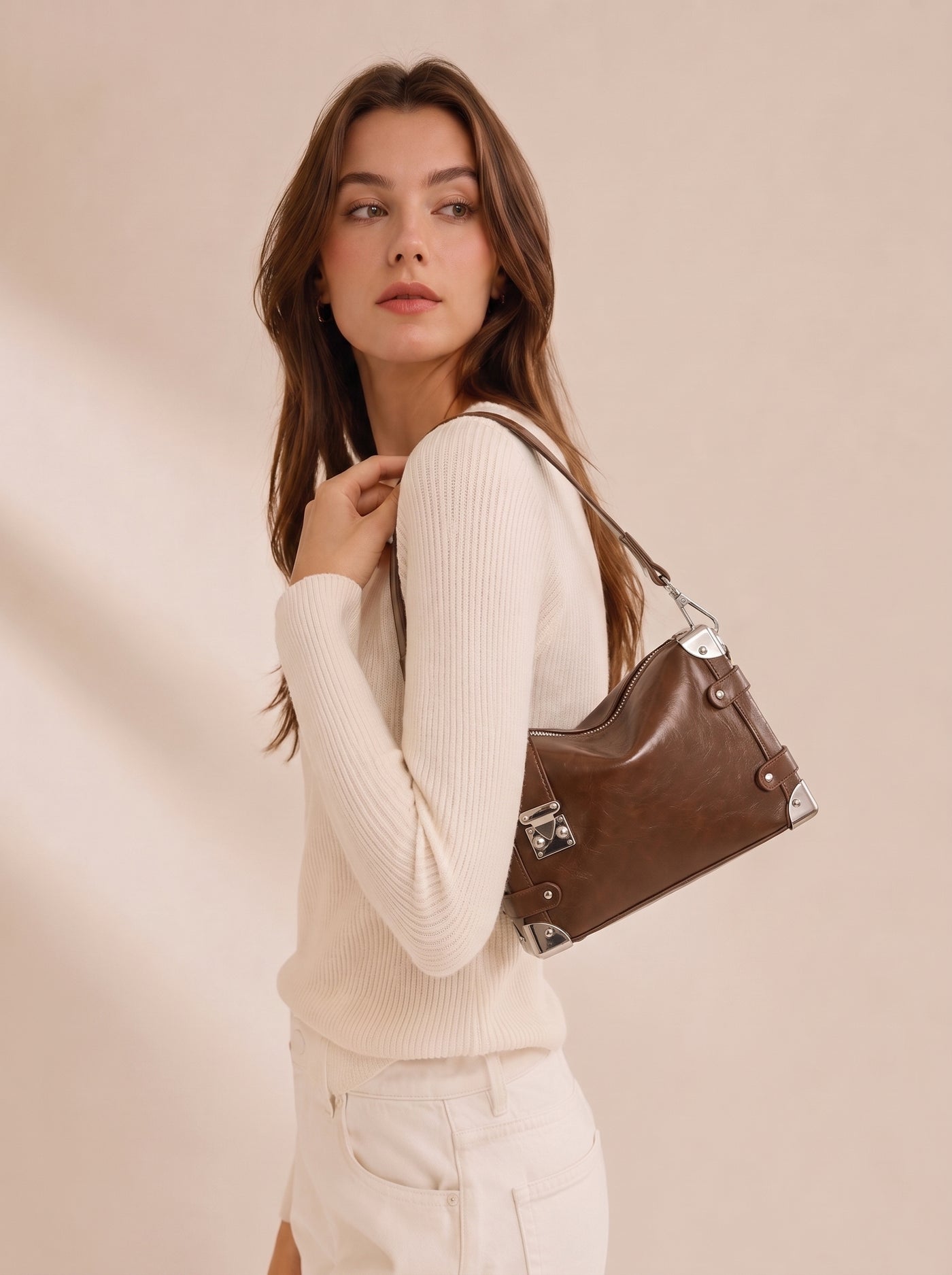 Nina Vegan Leather Underarm Box Bag