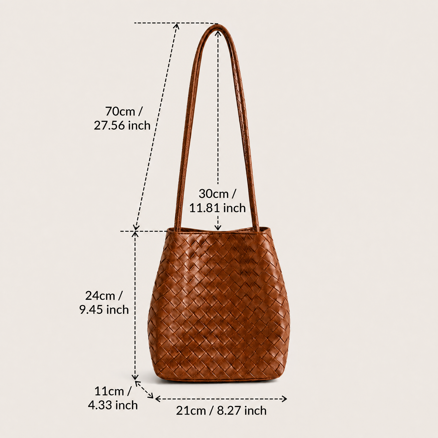 Rhea Woven Bucket Shoulder Bag