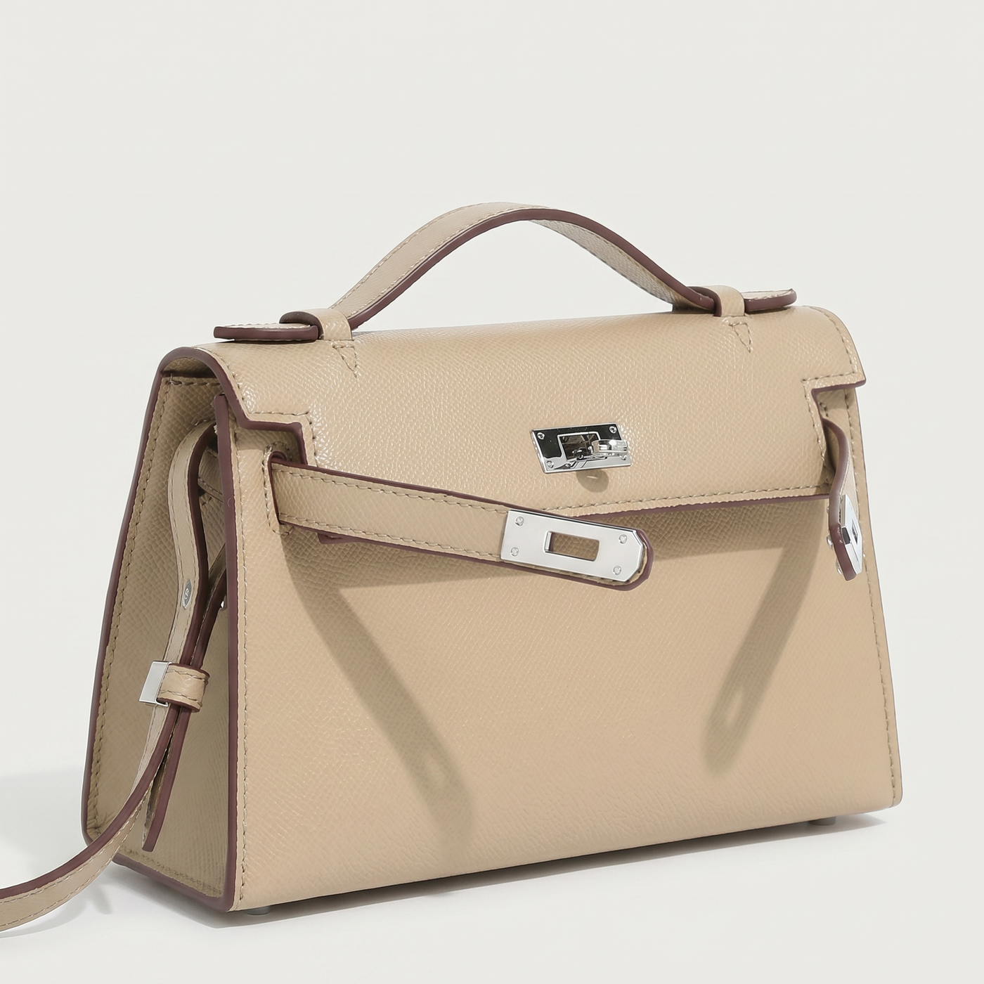 Thea Textured Vegan Leather Kelly Shoulder Bag