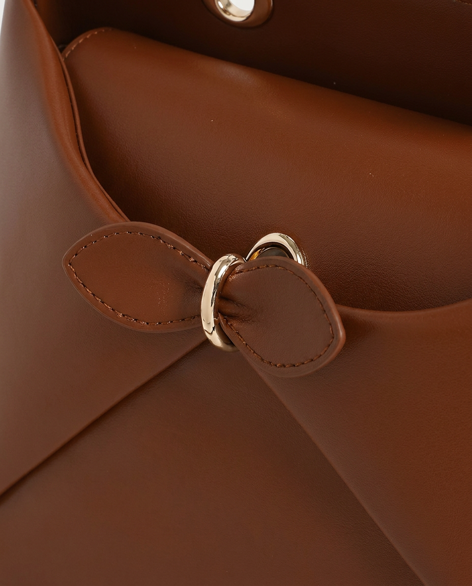 Mila Fold Front Vegan Leather Shoulder Bag