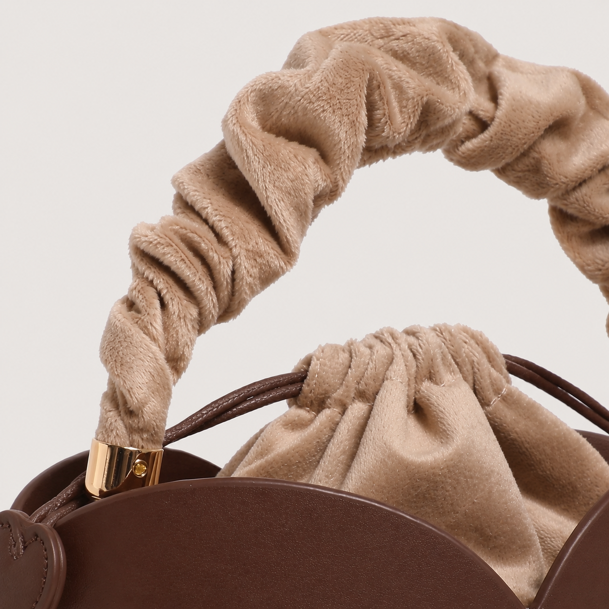 Petal Vegan Leather Bucket Crossbody Bag