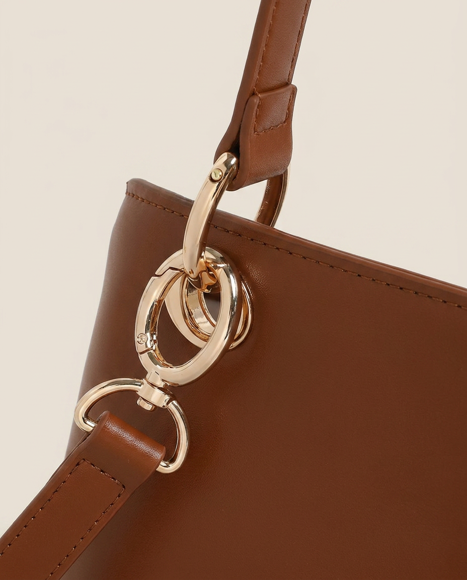 Mila Fold Front Vegan Leather Shoulder Bag