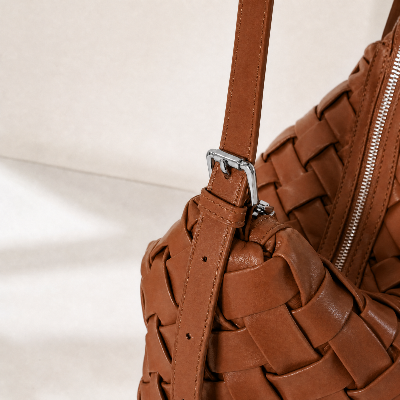 Handmade PU Braided Woven Shoulder Bag