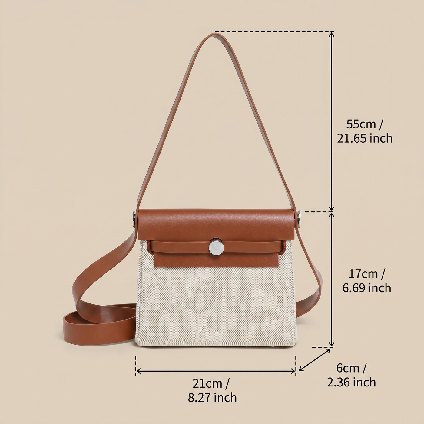Vela Canvas Vertical Square Crossbody Bag