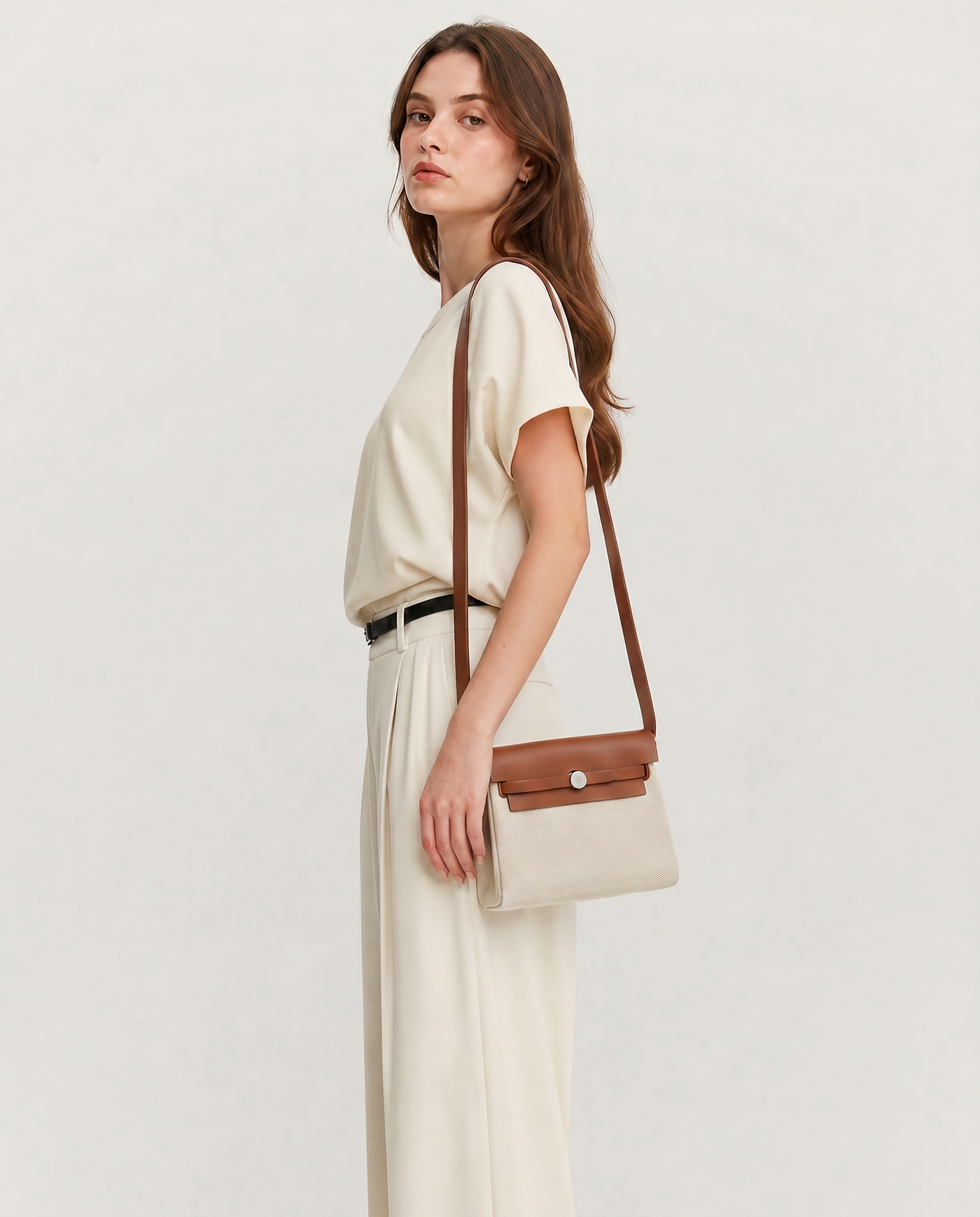 Vela Canvas Vertical Square Crossbody Bag