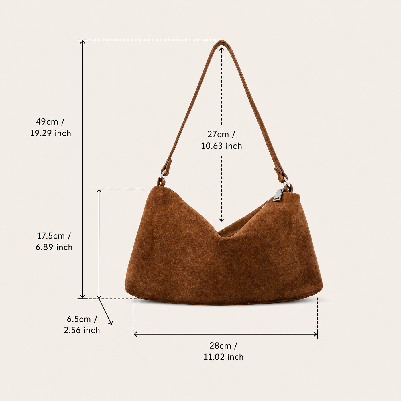Ayla Suede Minimalist Underarm Bag