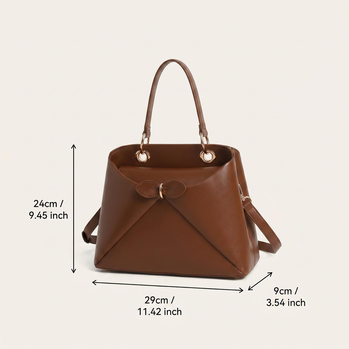 Mila Fold Front Vegan Leather Shoulder Bag