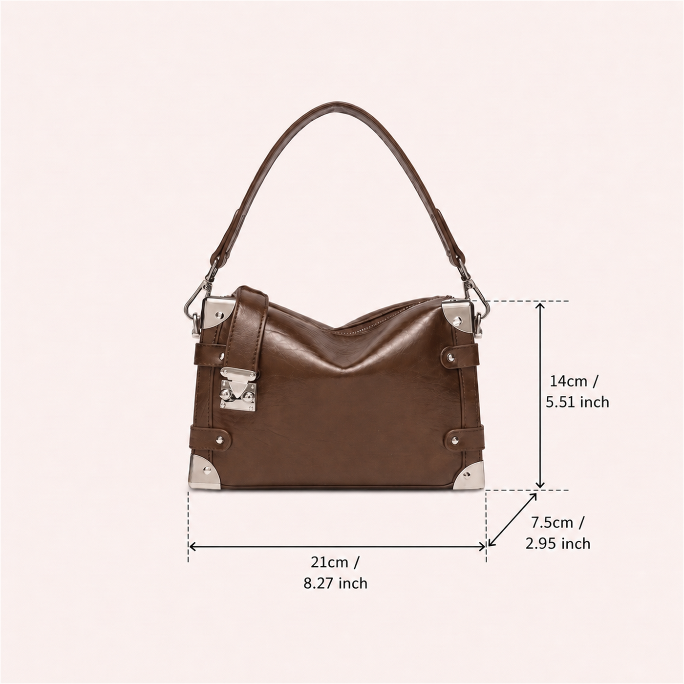 Nina Vegan Leather Underarm Box Bag