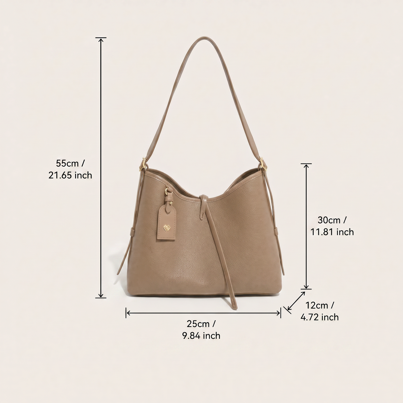Maya Pebbled Bucket Shoulder Bag