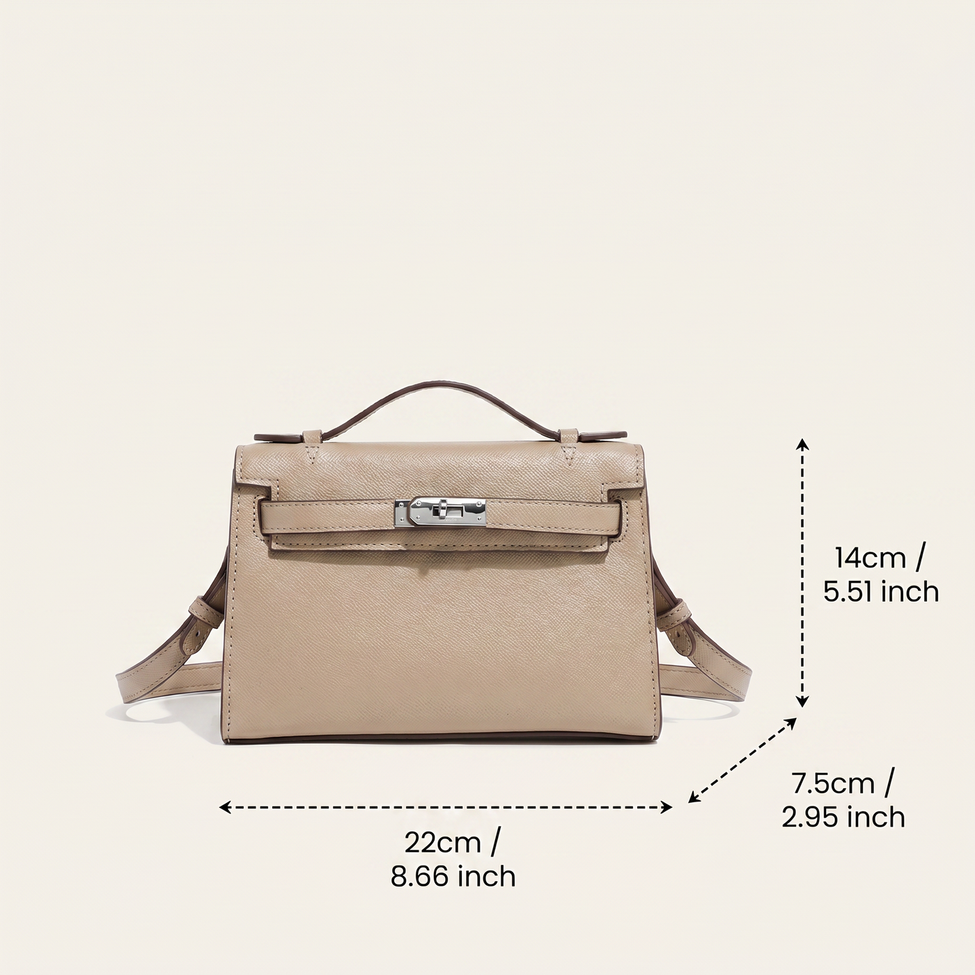 Thea Textured Vegan Leather Kelly Shoulder Bag