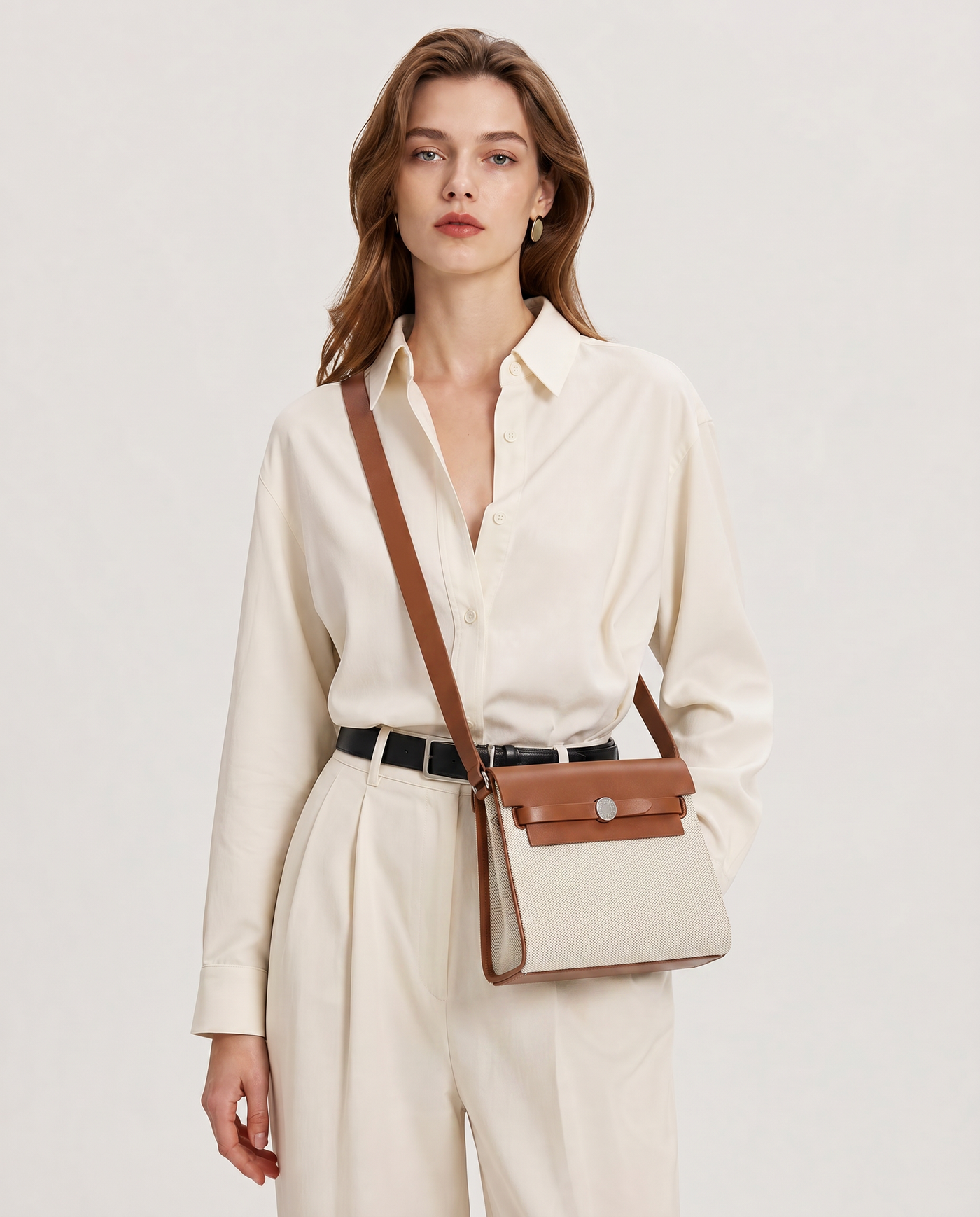 Vela Canvas Vertical Square Crossbody Bag