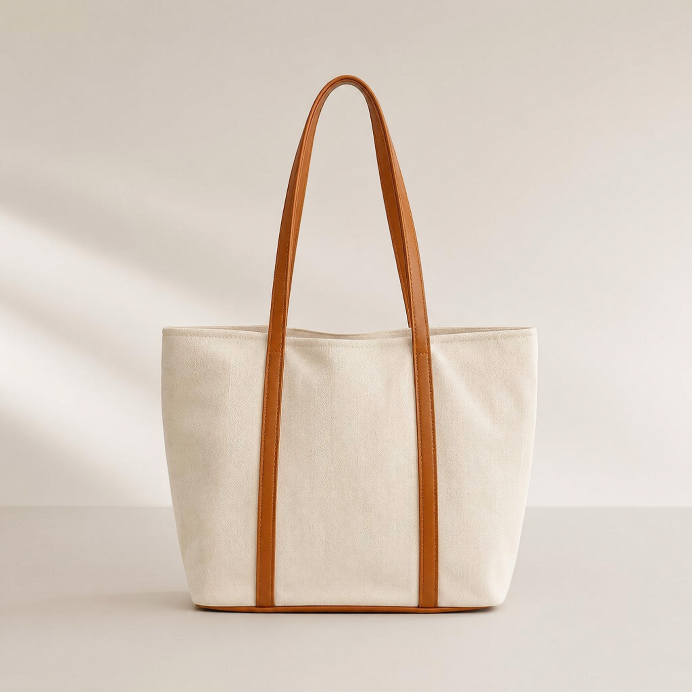 Large Canvas Shoulder Tote Bag – Lightweight Everyday Handbag with Magnetic Buckle