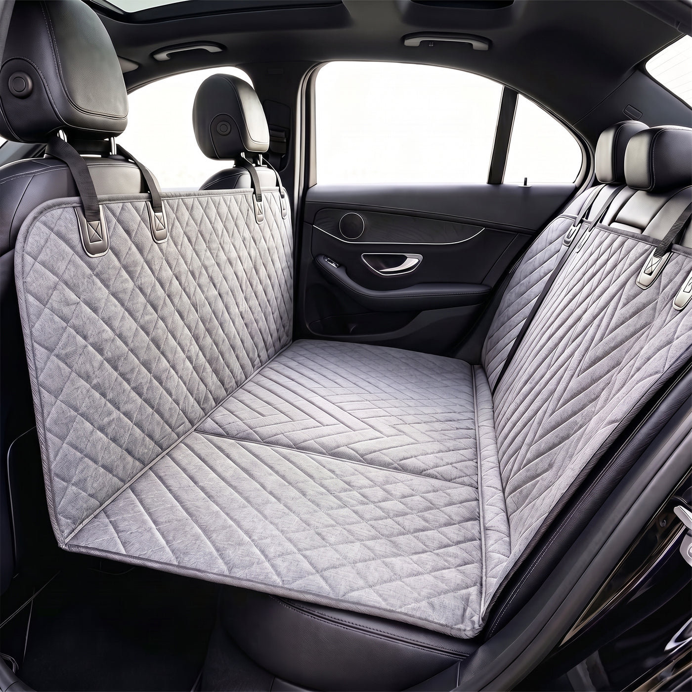 3-in-1 Hard-Bottom Pet Car Seat Cover & Back Seat Extender