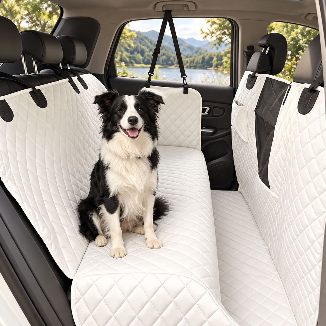 Ivory Rear-Seat Cover — full product view — Ravzelo