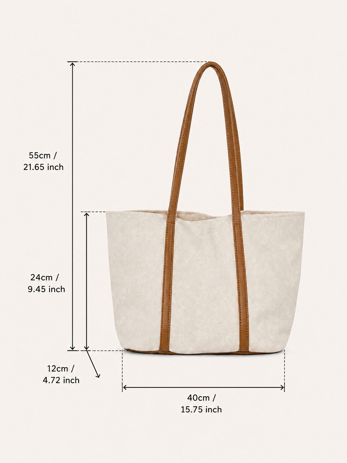 Large Canvas Shoulder Tote Bag – Lightweight Everyday Handbag with Magnetic Buckle