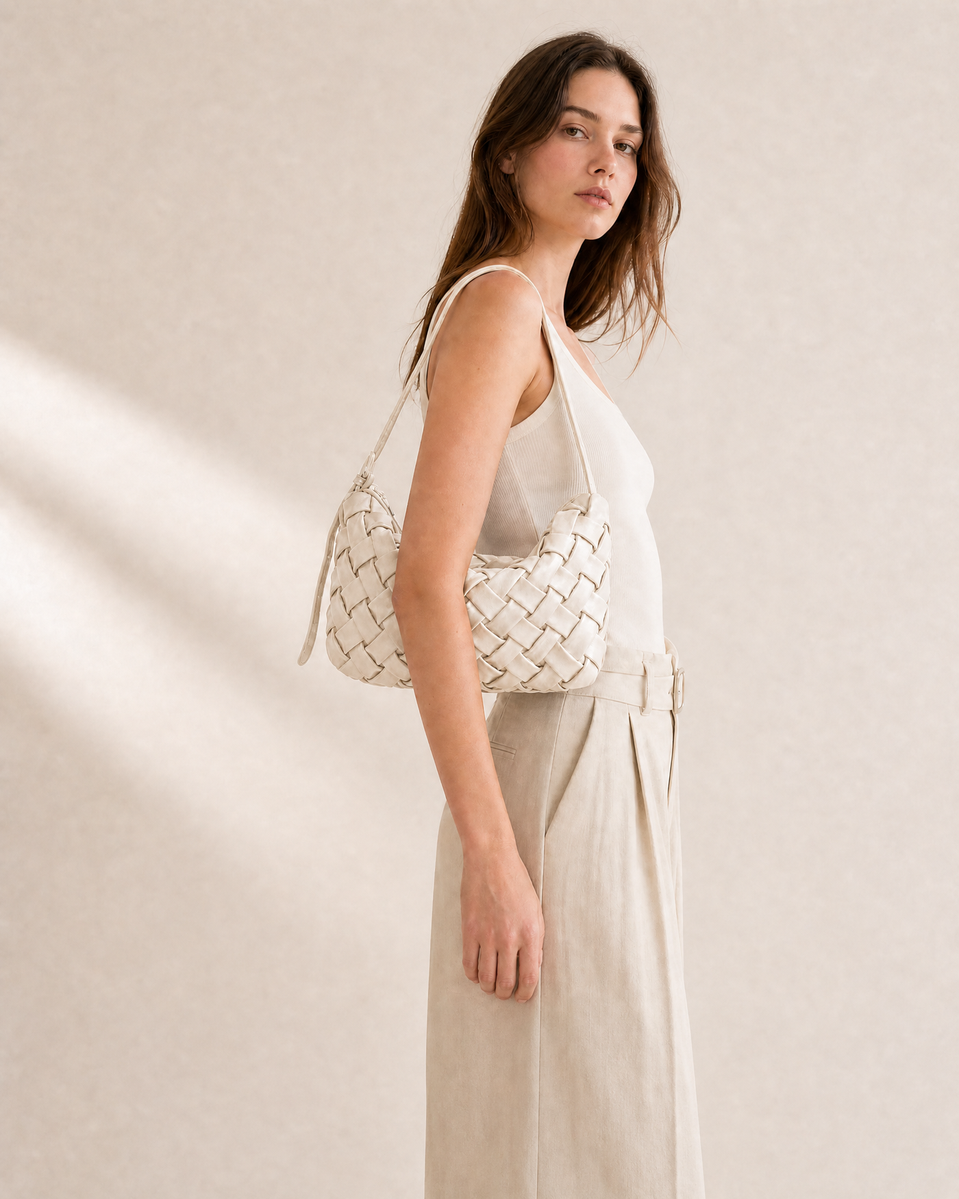 Handmade PU Braided Woven Shoulder Bag