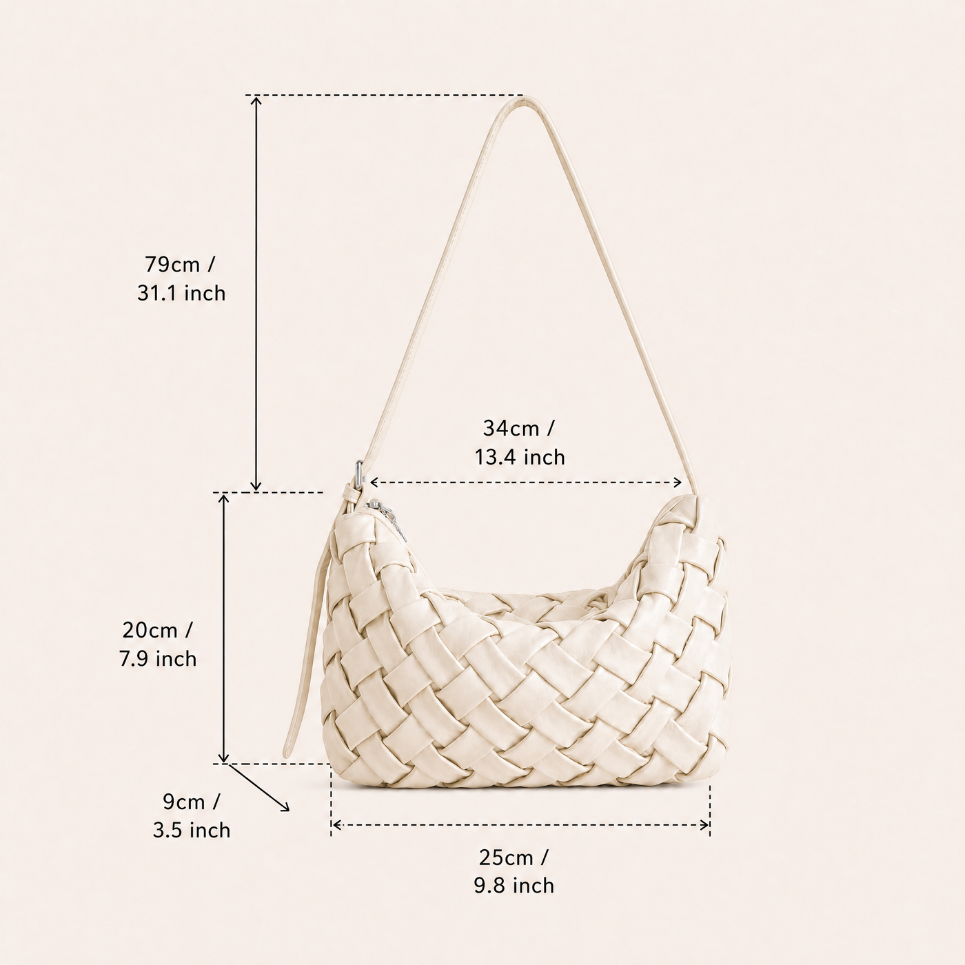 Handmade PU Braided Woven Shoulder Bag