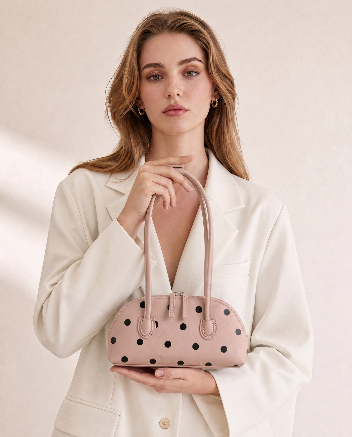 Cleo Polka Dot Boston Underarm Bag