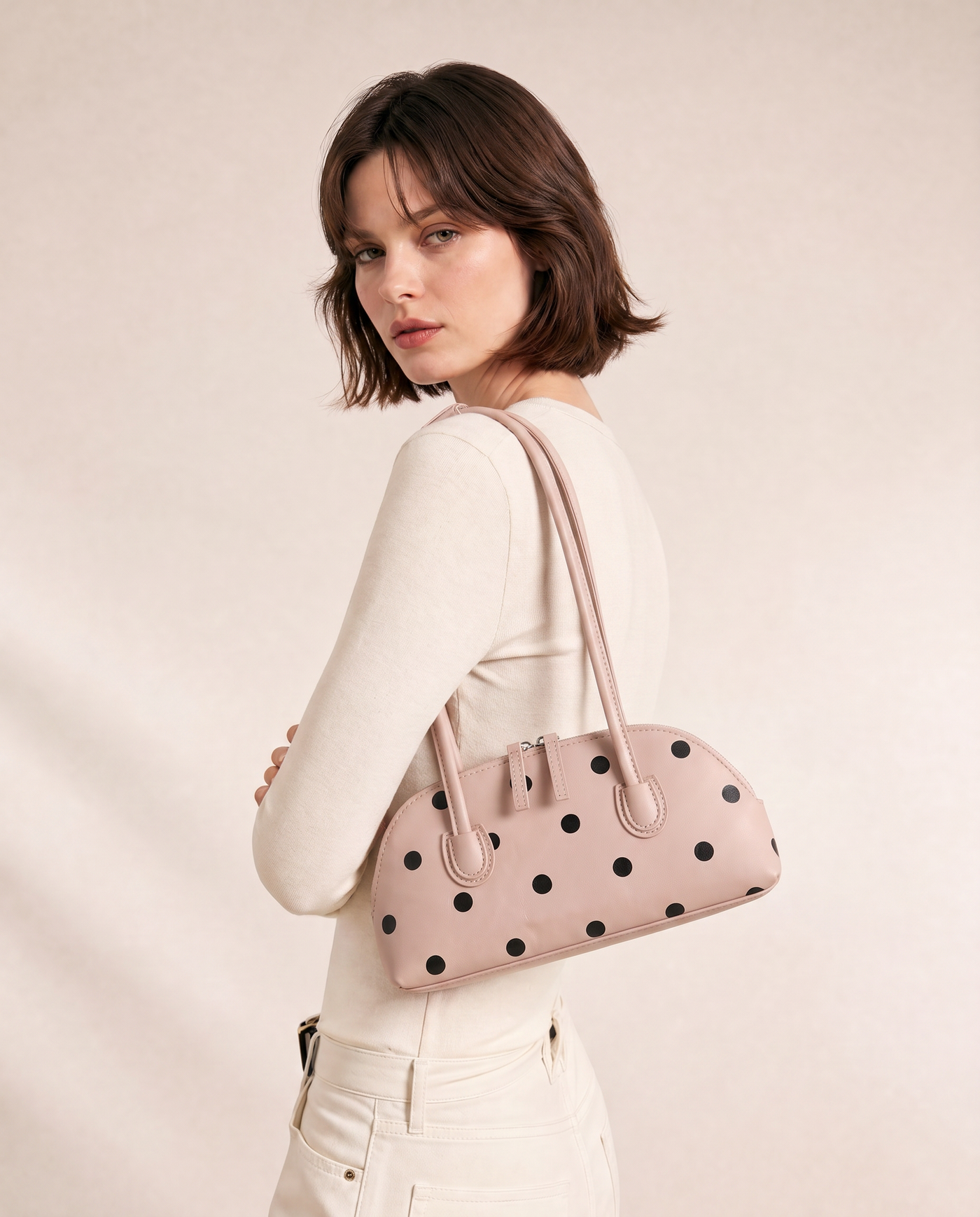 Cleo Polka Dot Boston Underarm Bag