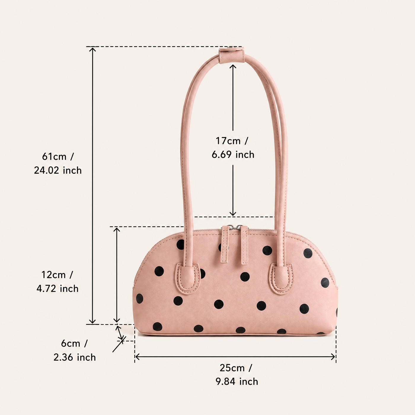 Cleo Polka Dot Boston Underarm Bag