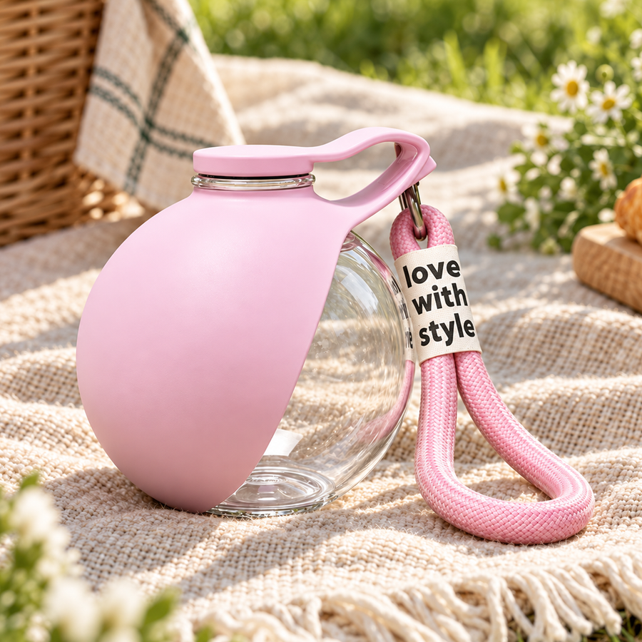 Portable Dog Water Bottle with Fold-Out Bowl, 285 ml