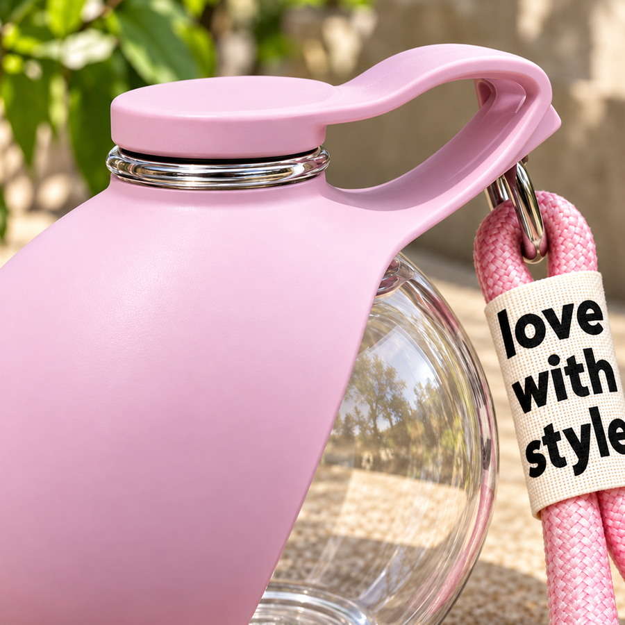 Portable Dog Water Bottle with Fold-Out Bowl, 285 ml