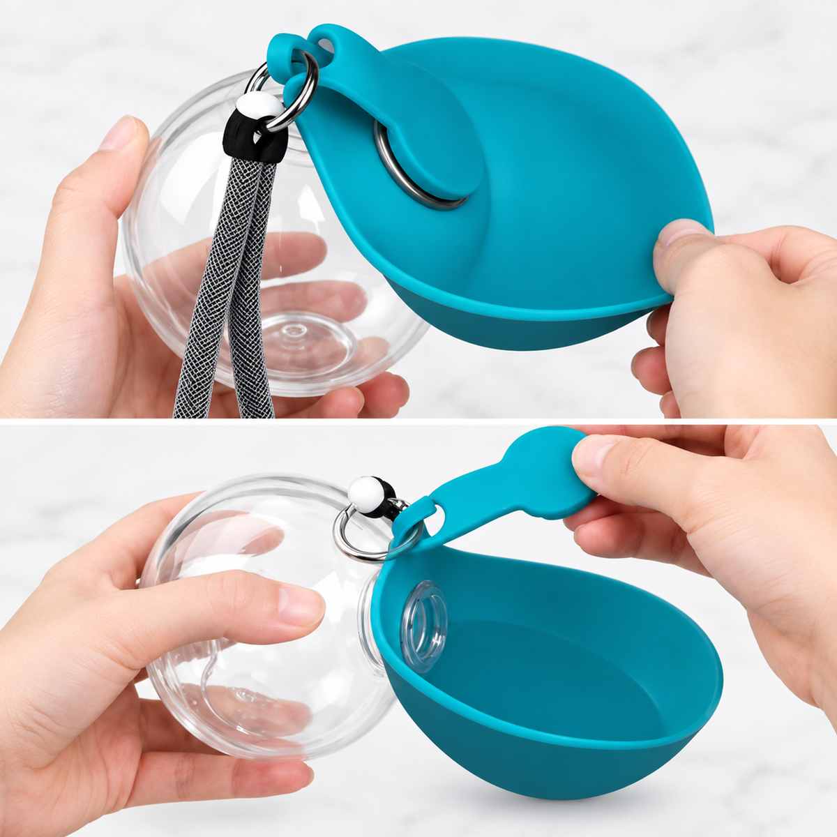 Fold-out drinking bowl