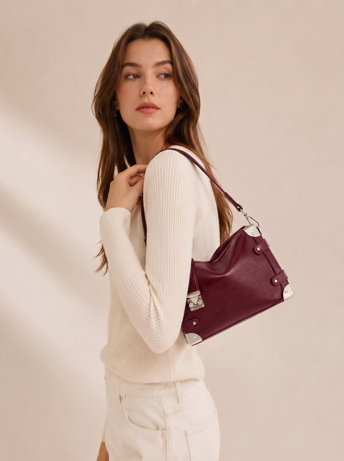 Nina Vegan Leather Underarm Box Bag