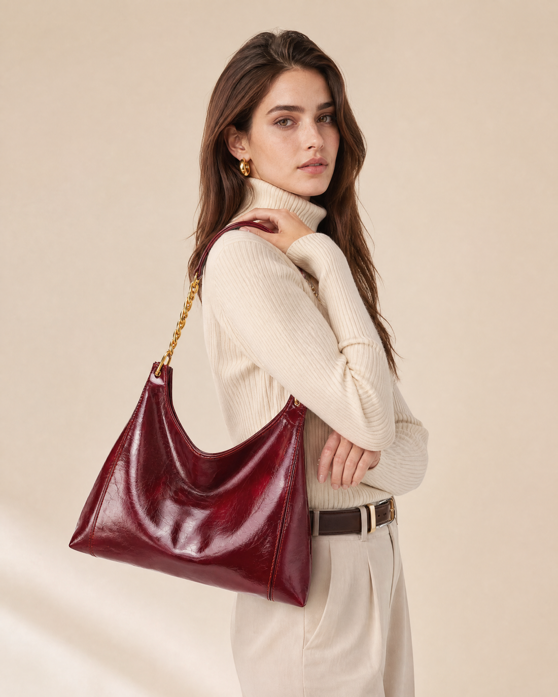 Sienna Vintage Square Vegan Leather Shoulder Tote