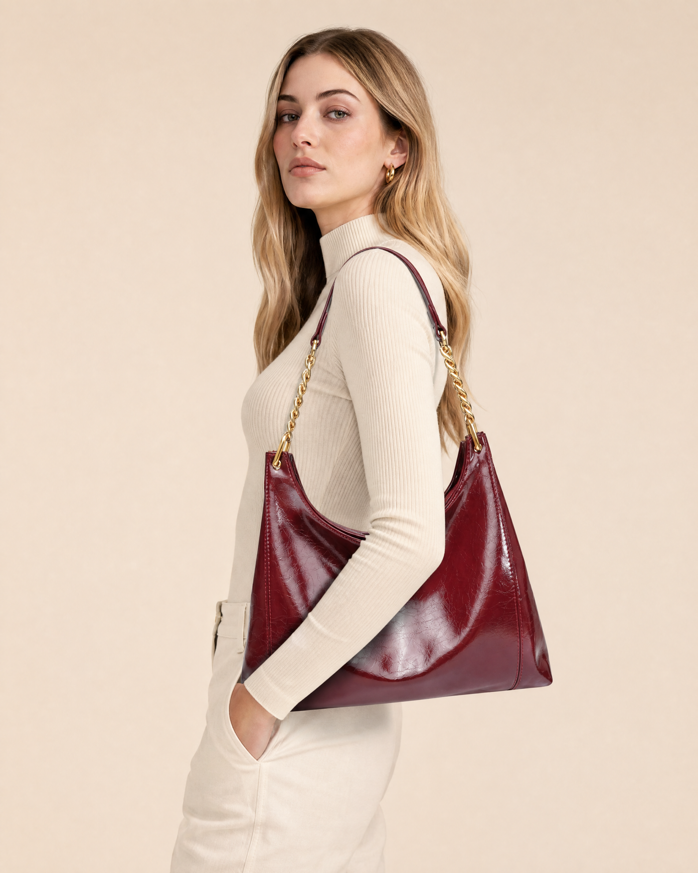 Sienna Vintage Square Vegan Leather Shoulder Tote