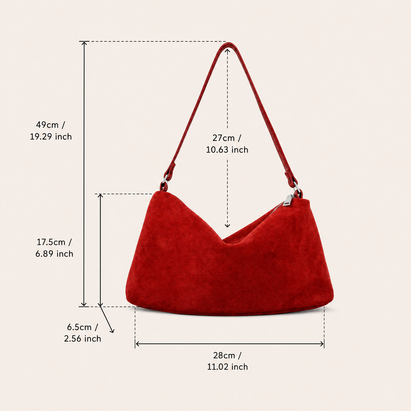 Ayla Suede Minimalist Underarm Bag