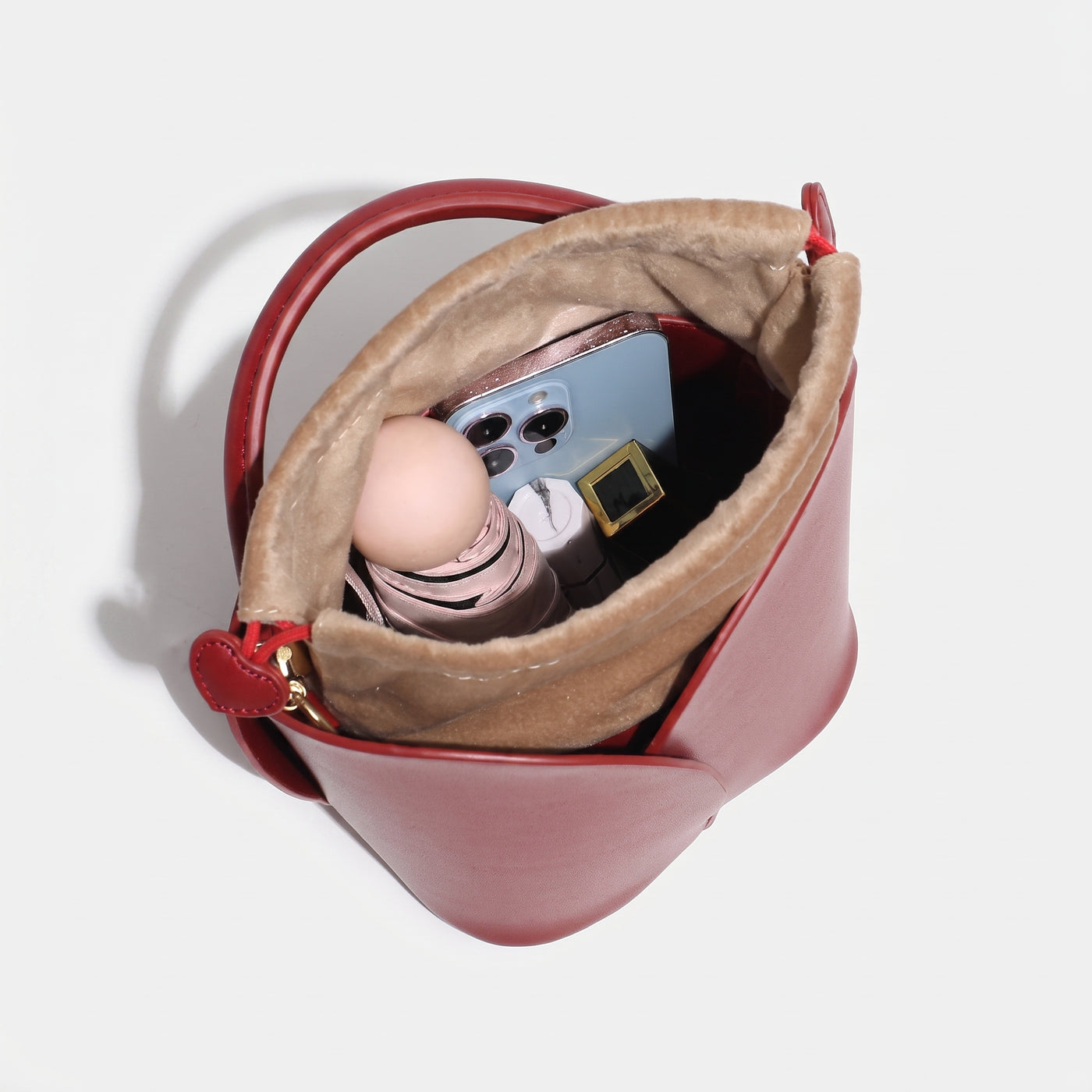 Petal Vegan Leather Bucket Crossbody Bag