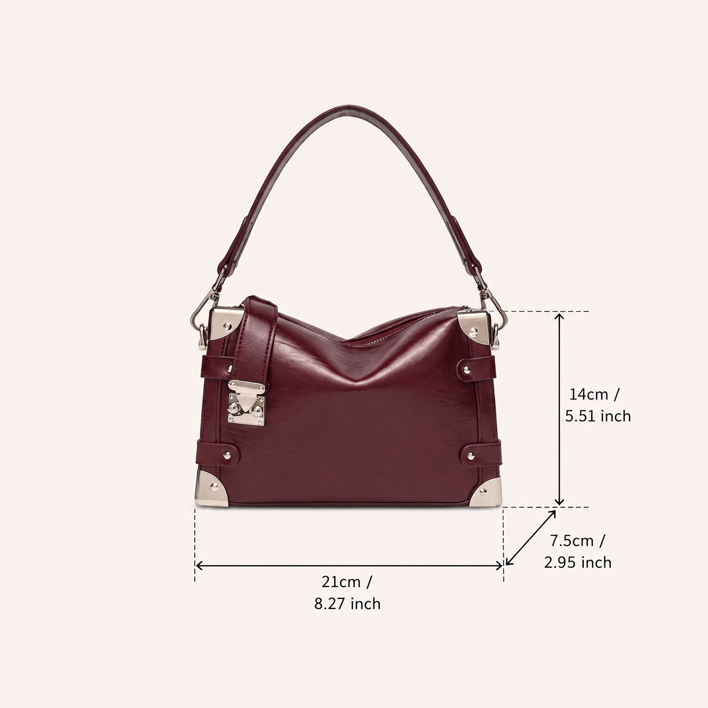 Nina Vegan Leather Underarm Box Bag