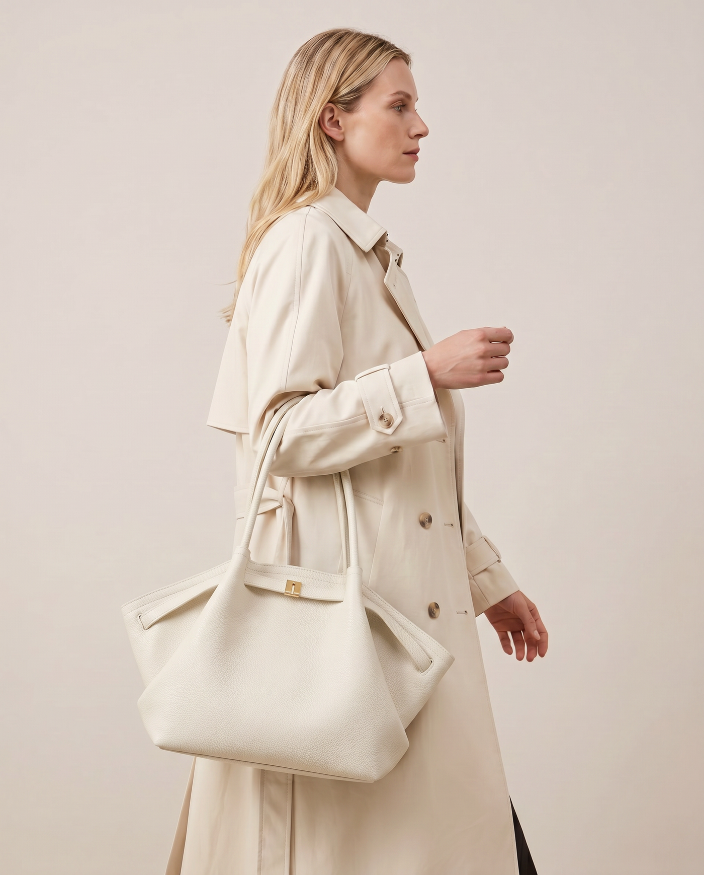 Mira Structured Vegan Leather Shoulder Tote Bag