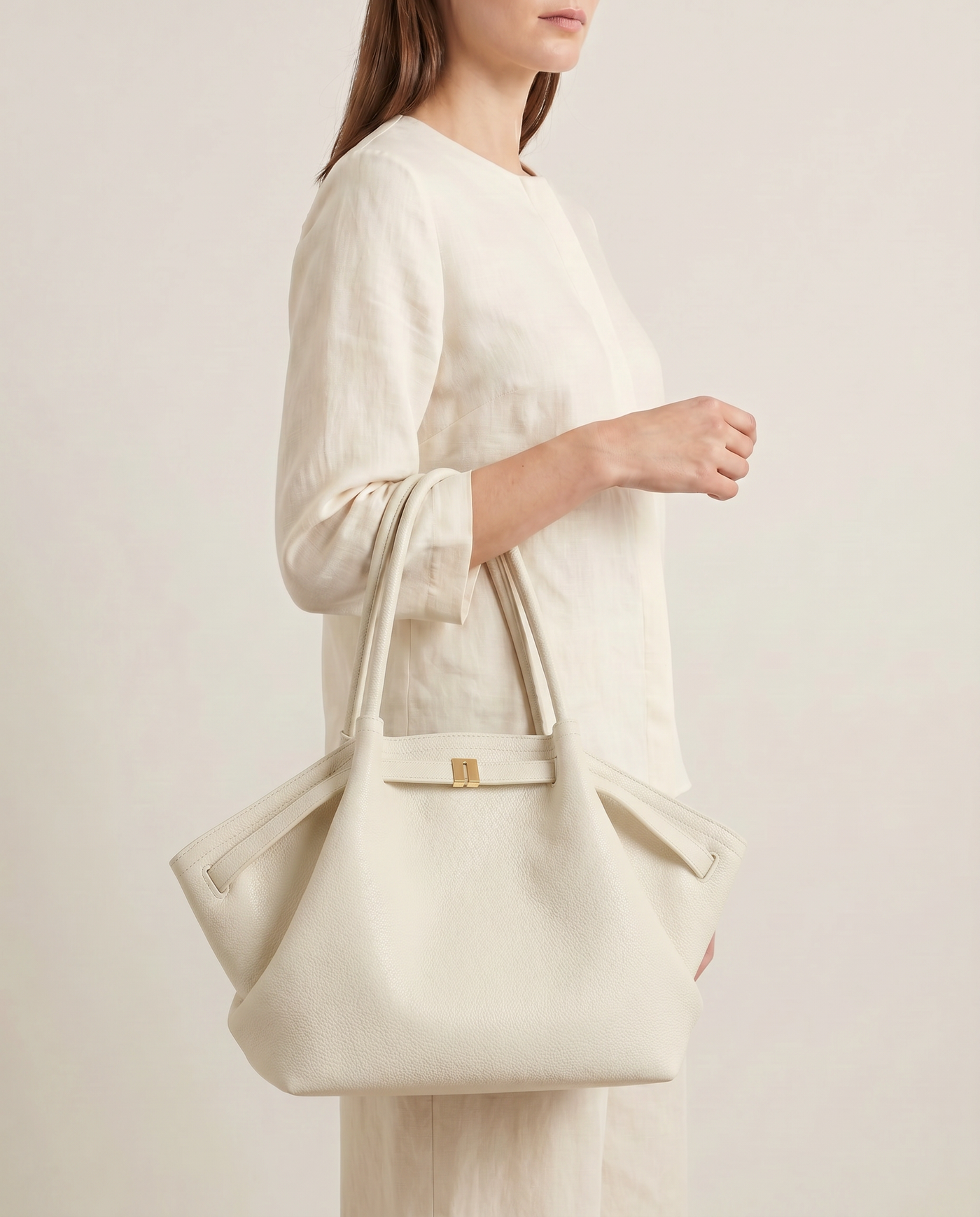 Mira Structured Vegan Leather Shoulder Tote Bag