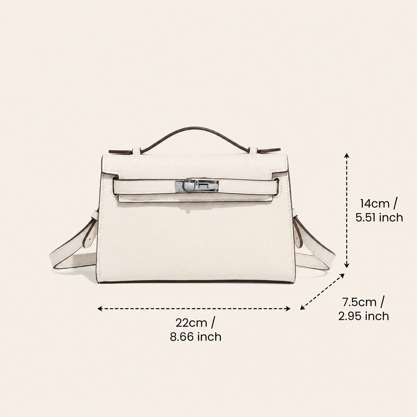 Thea Textured Vegan Leather Kelly Shoulder Bag