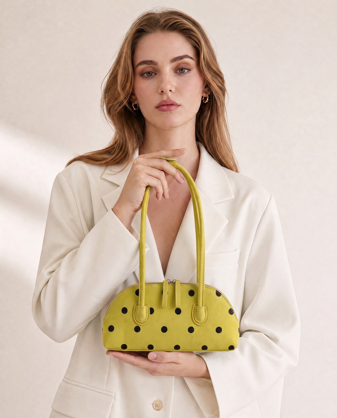 Cleo Polka Dot Boston Underarm Bag