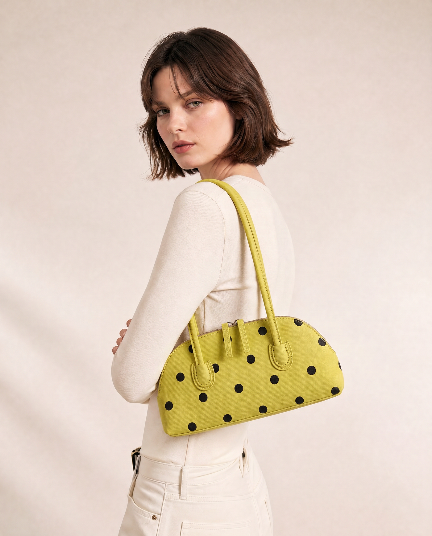 Cleo Polka Dot Boston Underarm Bag