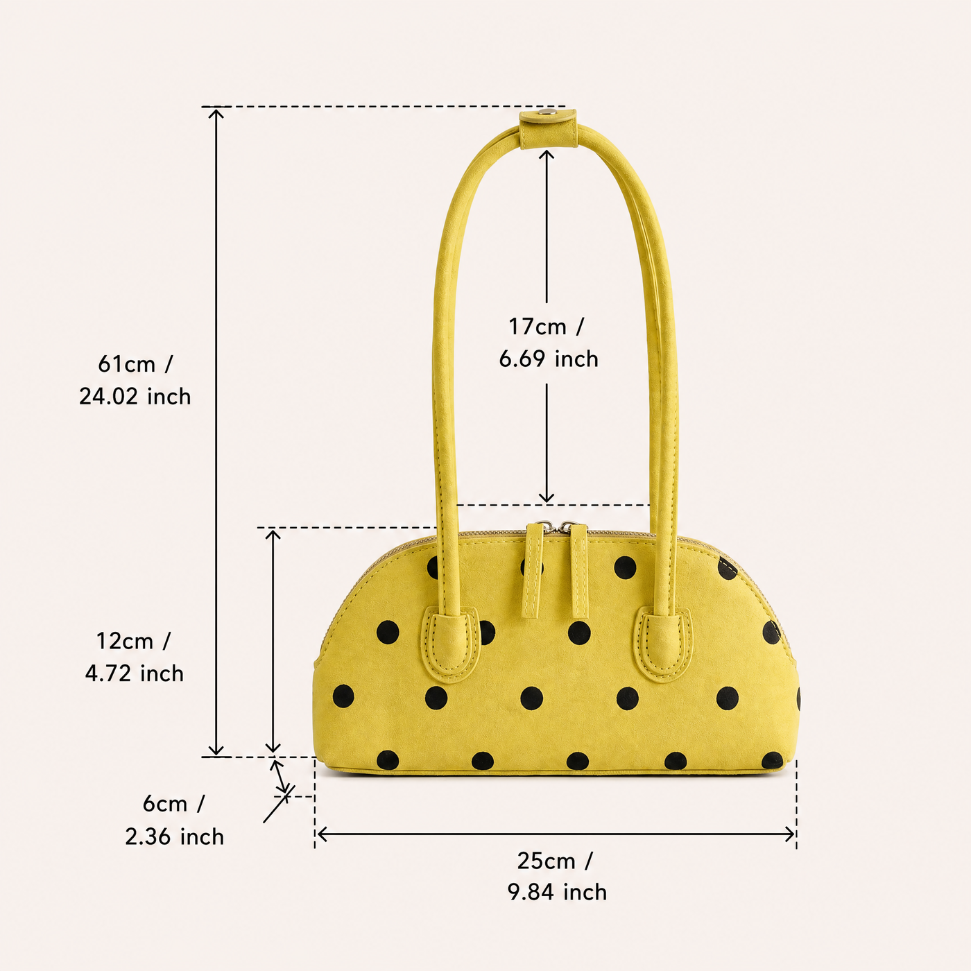 Cleo Polka Dot Boston Underarm Bag